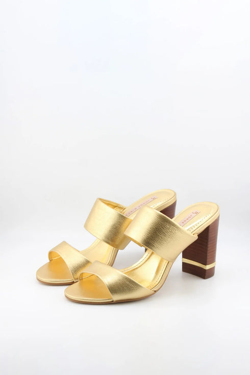 Jorge Bischoff Elegant Two-Strap Block Heel Sandals